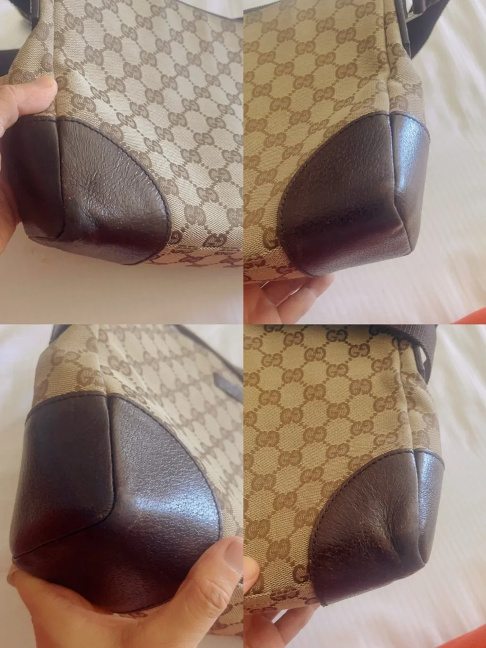 Gucci Shoulder Bag Joy Messenger in Brown/Beige Monogrammed Canvas crossbody bag